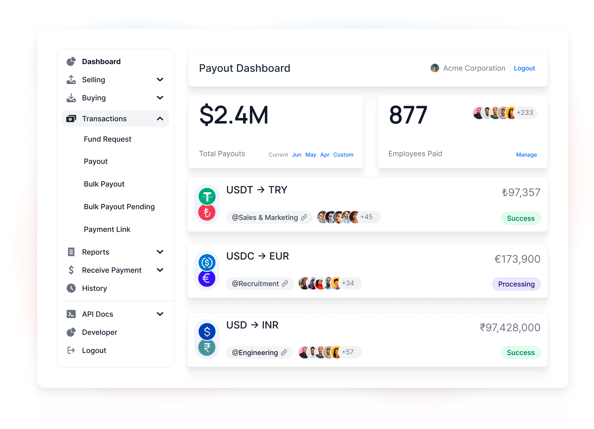 global payouts faster with onramp money business